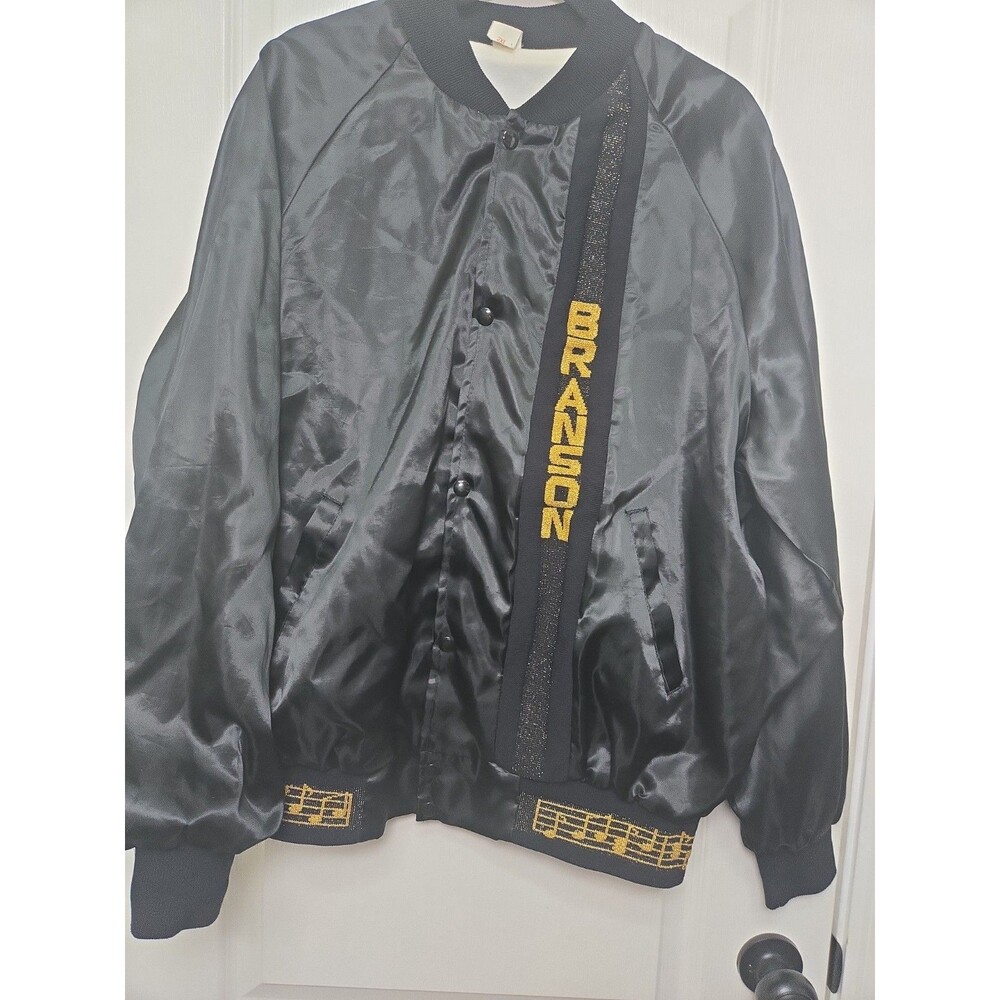 80s Vintage Satin Bomber Jacket  Branson Country Music Show Capital Size 2XL EUC